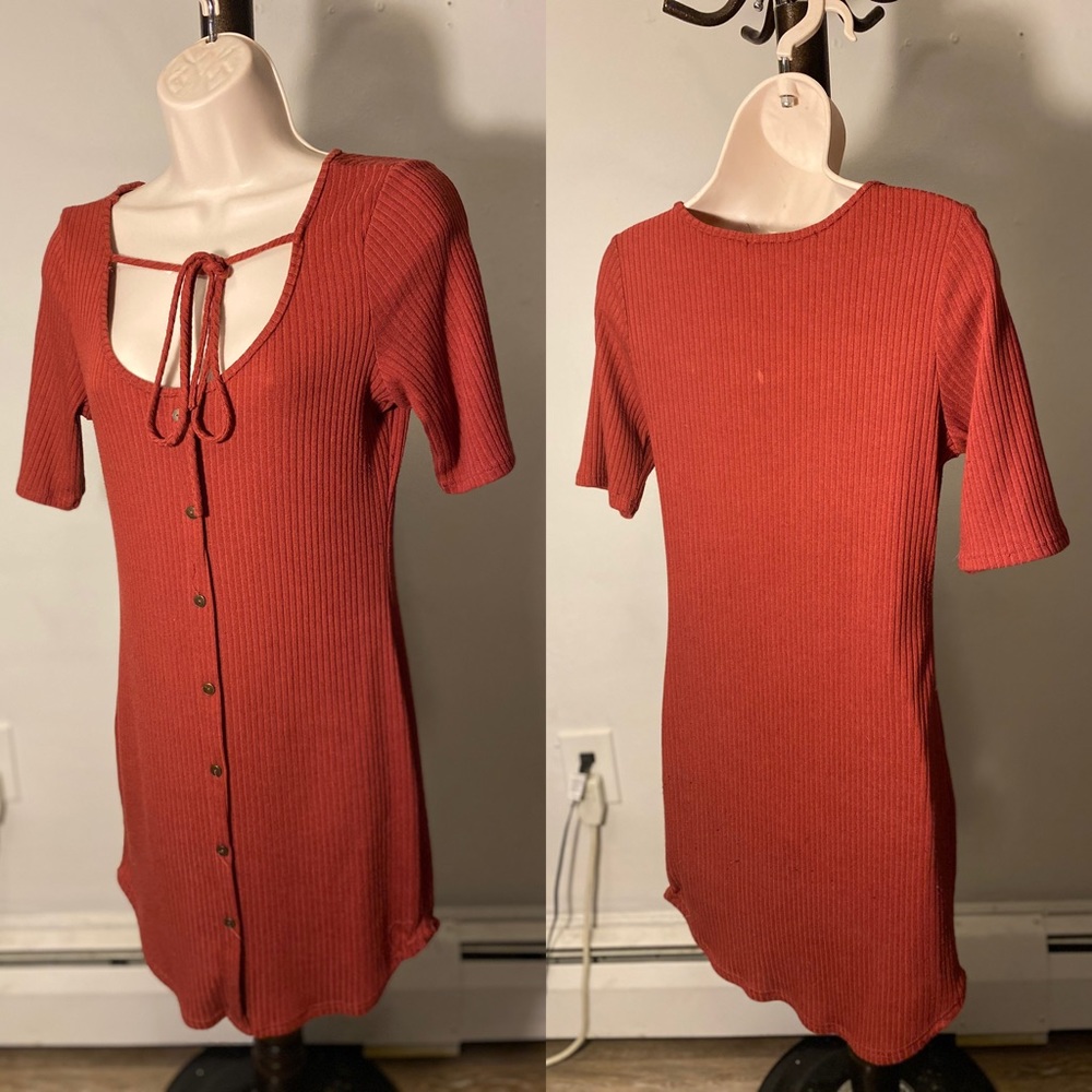 Ribbed Button down dress